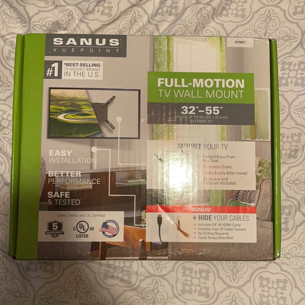 Full motion TV wall mount.